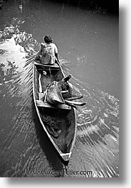 amazon, black and white, jungle, latin america, old, peru, river people, rivers, rowers, vertical, photograph