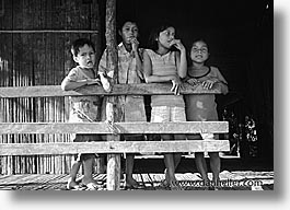 amazon, black and white, childrens, horizontal, jungle, latin america, people, peru, river people, rivers, photograph