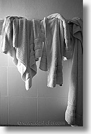 black and white, capital of peru, cities, cityscapes, cuzco, hangings, hotels, latin america, peru, peruvian capital, towels, towns, vertical, photograph