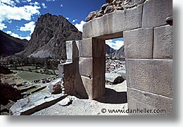 ancient ruins, andes, architectural ruins, horizontal, inca trail, incan tribes, latin america, mountains, ollantaytambo, peru, stone ruins, photograph