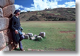 ancient ruins, andes, architectural ruins, geoff, horizontal, inca trail, incan tribes, latin america, mountains, people, peru, stone ruins, photograph