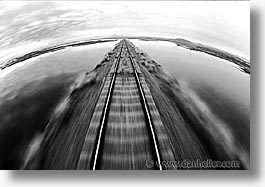 black and white, horizontal, latin america, motion blur, peru, train tracks, trains, photograph