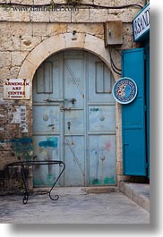arches, archways, armenian, arts, center, doors, israel, jerusalem, middle east, signs, structures, vertical, photograph