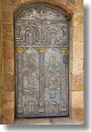 archways, doors, etched, israel, jerusalem, middle east, relief, structures, vertical, photograph