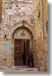 archways, doors, doorways, entering, hebrew, israel, jerusalem, jewish, language, men, middle east, structures, vertical, photograph