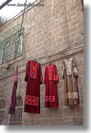 dresses, hangings, israel, jerusalem, merchandise, middle east, vertical, womens, photograph