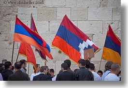 armenian, flags, horizontal, israel, jerusalem, middle east, people, protest, photograph