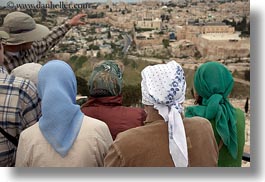 cityscapes, horizontal, israel, jerusalem, middle east, muslim, people, religious, scarves, viewing, womens, photograph