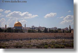 dome of the rock, domes, horizontal, israel, jerusalem, middle east, mosques, muslim, religious, religious sites, walls, photograph