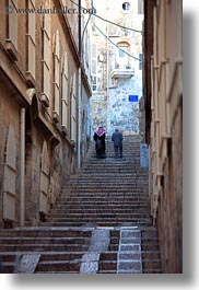 israel, jerusalem, men, middle east, stairs, streets, vertical, walking, photograph