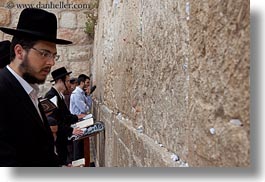 beards, clothes, hats, horizontal, israel, jerusalem, jewish, men, middle east, people, prayers, praying, religious, temples, walls, western wall, photograph
