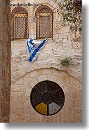 arches, flags, israel, jerusalem, middle east, vertical, windows, photograph