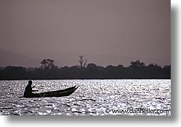 boater, dusk, horizontal, mali, rivers, west africa, photograph
