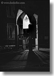 black and white, christchurch, churches, new zealand, nite, vertical, photograph