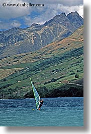 lake wanaka, lakes, new zealand, vertical, windsurfer, photograph