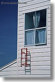 ladder, new zealand, red, vertical, windows, photograph