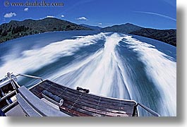 fastboat, horizontal, motion blur, new zealand, queen charlotte, wake, photograph