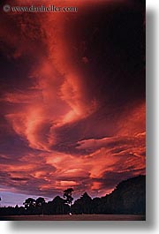 clouds, fiery, new zealand, sunsets, vertical, photograph