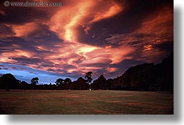 clouds, fiery, horizontal, new zealand, sunsets, photograph