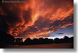clouds, firery, horizontal, new zealand, sunsets, photograph