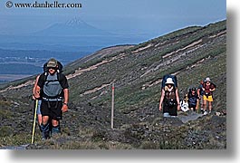 hikers, horizontal, new zealand, tongariro crossing, photograph