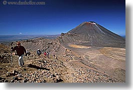 hikers, horizontal, mountains, new zealand, ngauruhoe, tongariro crossing, volcano, photograph