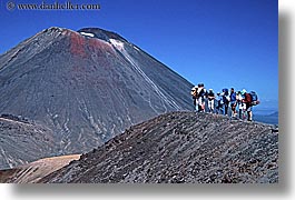 hikers, horizontal, mountains, new zealand, ngauruhoe, tongariro crossing, volcano, photograph
