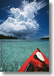 clouds, kayaks, palau, red, tropics, vertical, photograph
