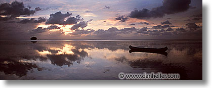 canoes, horizontal, palau, panoramic, scenics, sunsets, tropics, photograph