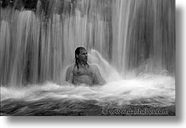 black and white, horizontal, palau, ron, tropics, waterfalls, photograph