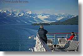 alaska, america, cruise ships, deck, horizontal, mountains, north america, people, united states, photograph