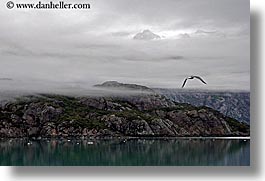 alaska, america, fog, horizontal, mountains, north america, united states, water, photograph