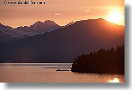 alaska, america, horizontal, mountains, north america, sun ocean, sunsets, united states, water, photograph