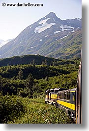 alaska, america, north america, trains, united states, vertical, photograph