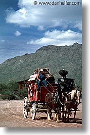 america, arizona, desert southwest, north america, old tucson studios, stagecoach, tucson, united states, vertical, wagons, western usa, photograph