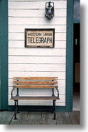 america, arizona, benches, desert southwest, north america, old tucson studios, telegraph, tucson, united states, vertical, western usa, photograph