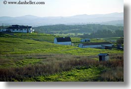 america, california, farm, green, hills, horizontal, north america, scenics, sonoma, structures, united states, west coast, western usa, photograph
