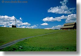 america, california, clouds, horizontal, houses, north america, scenics, sonoma, united states, west coast, western usa, windmills, photograph