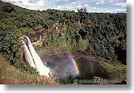 america, falls, hawaii, horizontal, north america, rainbow, united states, photograph