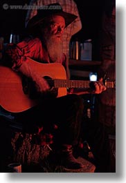 activities, america, campfire, guitars, idaho, men, north america, old, red horse mountain ranch, united states, vertical, photograph