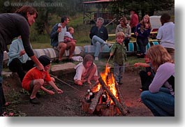 activities, america, around, boys, campfile, campfire, childrens, fire, girls, horizontal, idaho, north america, people, red horse mountain ranch, united states, photograph