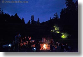 activities, america, around, campfile, campfire, fire, horizontal, idaho, north america, people, red horse mountain ranch, united states, photograph