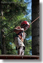 activities, america, boys, childrens, clothes, hats, helmets, idaho, ledge, north america, people, red horse mountain ranch, tree climb, trees, united states, vertical, photograph
