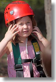 activities, america, childrens, climbing, clothes, colors, girls, hats, helmets, idaho, north america, people, red, red horse mountain ranch, tree climb, united states, vertical, photograph