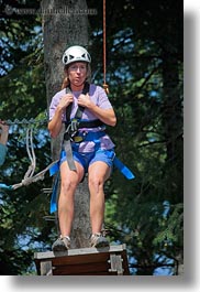 activities, america, clothes, from, hats, helmets, idaho, jills, jumping, north america, people, red horse mountain ranch, tree climb, trees, united states, vertical, womens, photograph