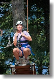 activities, america, clothes, from, hats, helmets, idaho, jills, jumping, north america, people, red horse mountain ranch, tree climb, trees, united states, vertical, womens, photograph