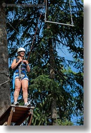 activities, america, clothes, hats, helmets, idaho, joan, north america, people, red horse mountain ranch, tree climb, trees, united states, vertical, womens, photograph