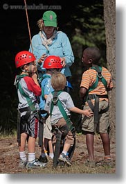 activities, america, boys, childrens, climb, clothes, hats, helmets, idaho, north america, people, ready, red horse mountain ranch, tree climb, trees, united states, vertical, womens, photograph