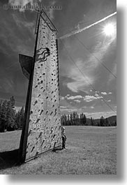 activities, america, black and white, climbing, idaho, north america, red horse mountain ranch, united states, vertical, wall climb, walls, photograph