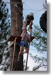 activities, america, clothes, hats, helmets, idaho, jills, nature, north america, plants, red horse mountain ranch, trees, united states, vertical, zip line, zipline, photograph